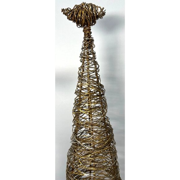 Set Of 3 Gold Wire Christmas Tree Decorations - Picture 6 of 6